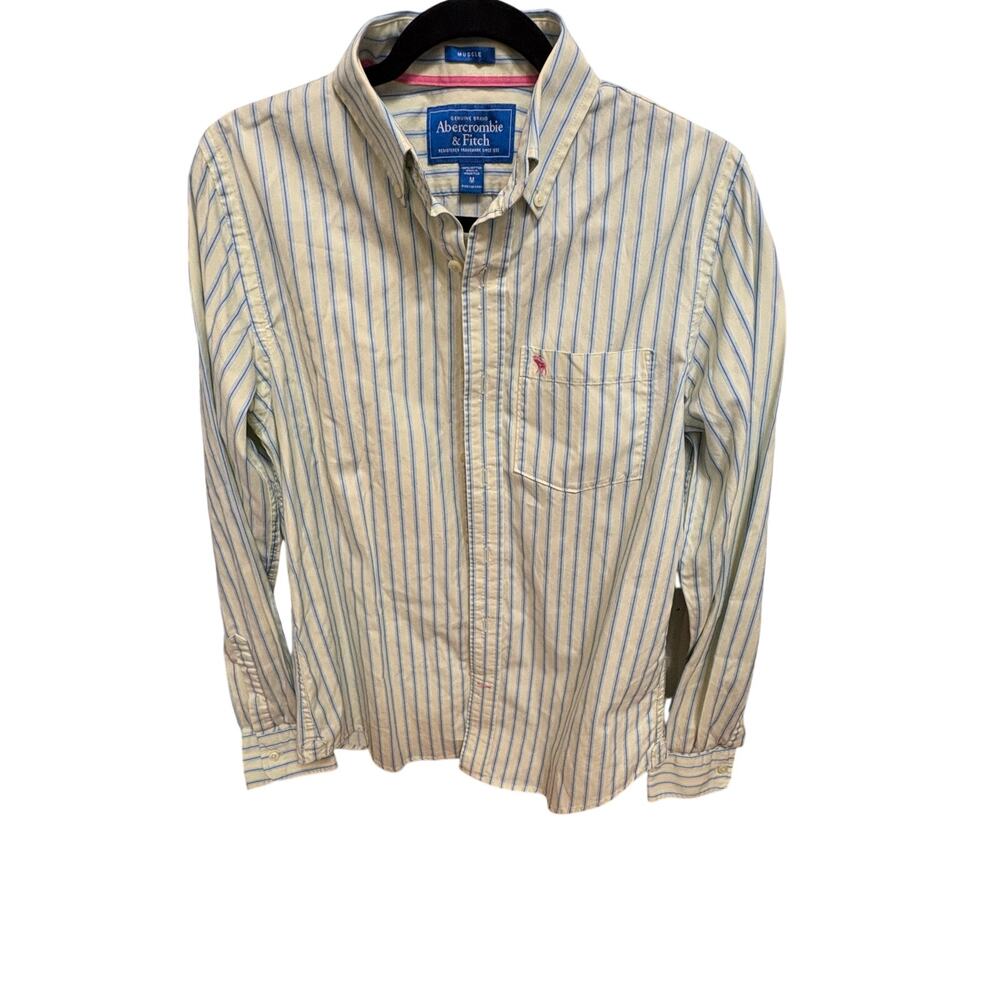 Abercrombie Fitch Shirt Mens Muscle Button Down Stripe